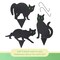 (Set of 3) -Halloween Decoration Outdoor - Black Cat Statues, Scare Cats Yard Sign